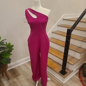 Chic Magenta One-Shoulder Jumpsuit